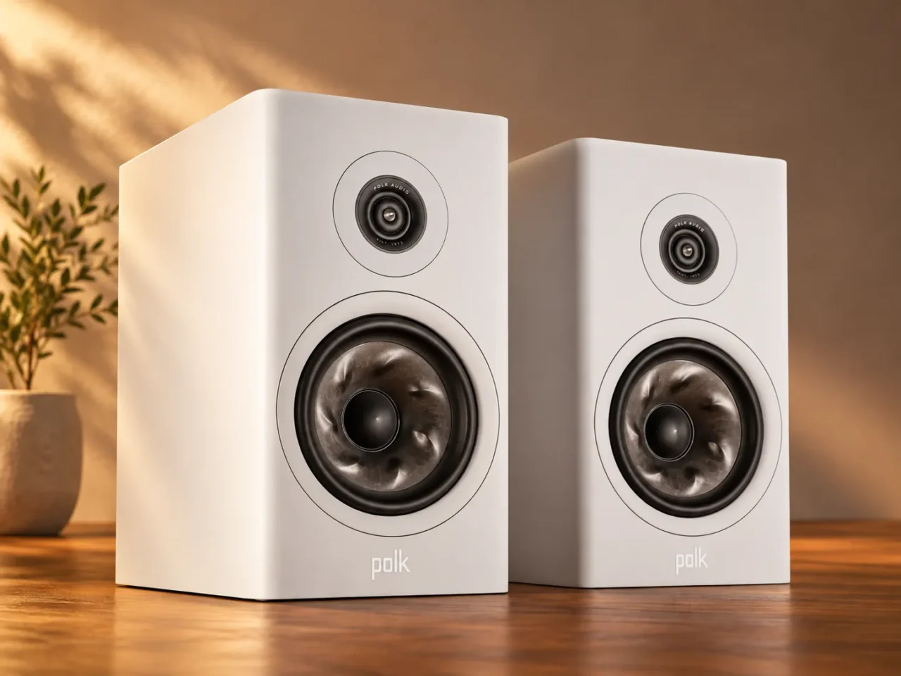 Altavoces Polk Audio Reserve R200 blancos.
